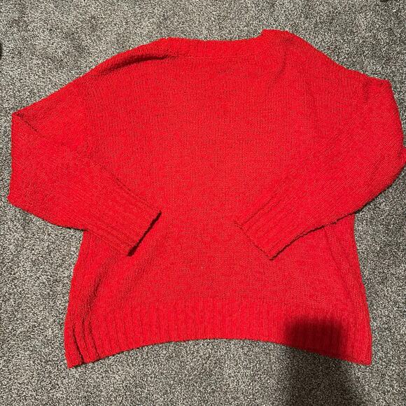 SANCTUARY Women's Popcorn Crew Neck Sweater Size L In Red - Picture 4 of 9